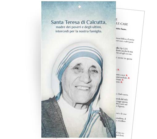 Cartoncino Benedizione delle famiglie nelle case - "Santa Teresa di Calcutta"
