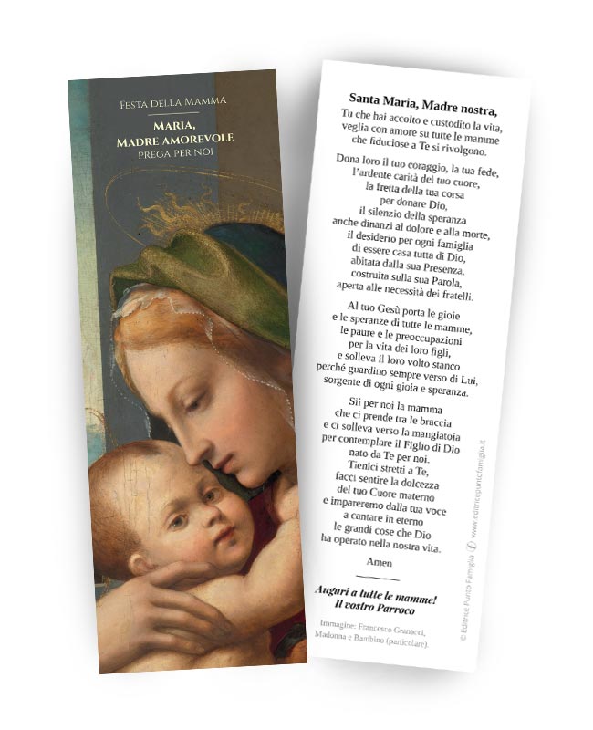 Pacchetto Segnalibri Maria Madre Amorevole Con La Preghiera Di Affidamento Delle Mamme Alla Vergine Maria Famiglia Store