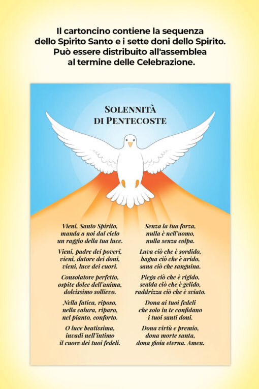 Cartoncini Solennità di Pentecoste con la Sequenza e i Sette doni dello Spirito - immagine 2