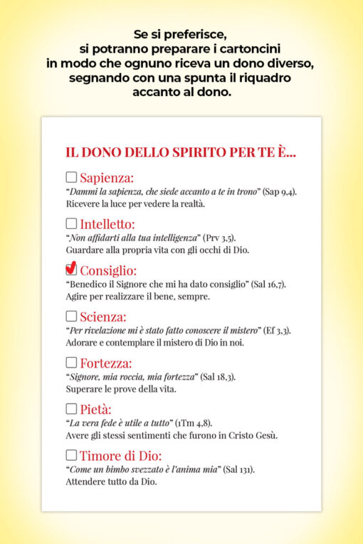 Cartoncini Solennità di Pentecoste con la Sequenza e i Sette doni dello Spirito - immagine 3
