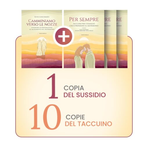 Pacchetto che contiene 1 copia di "Camminiamo verso le nozze" e 10 copie di "Per sempre"